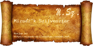 Mizsák Szilveszter névjegykártya