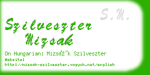 szilveszter mizsak business card